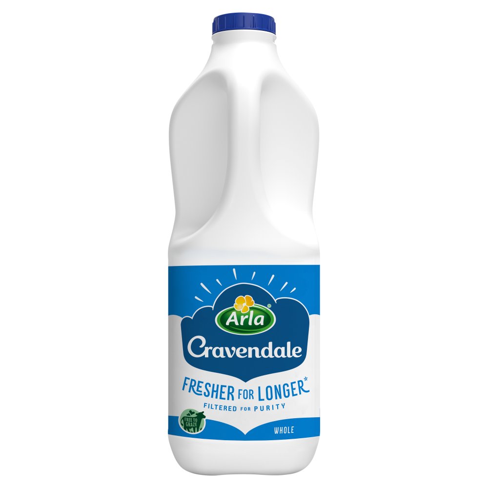 Arla Cravendale Filtered Fresh Whole Milk 2L Fresher for Longer