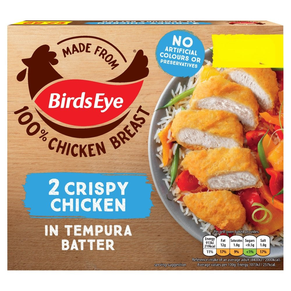 Birds Eye 2 Crispy Chicken in Tempura Batter 170g PM £2.89