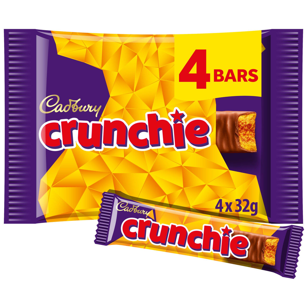 Cadbury Crunchie Chocolate Bar 4 Pack Multipack £1.89 PMP 104.4g