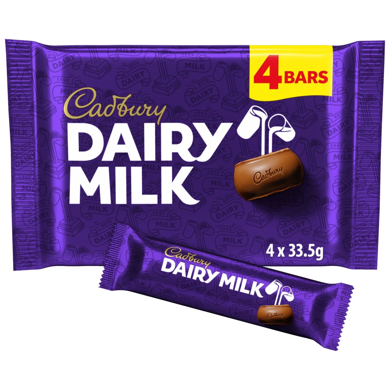 Cadbury Dairy Milk Chocolate Bar 4 Pack Multipack £1.89 PMP 108.8g
