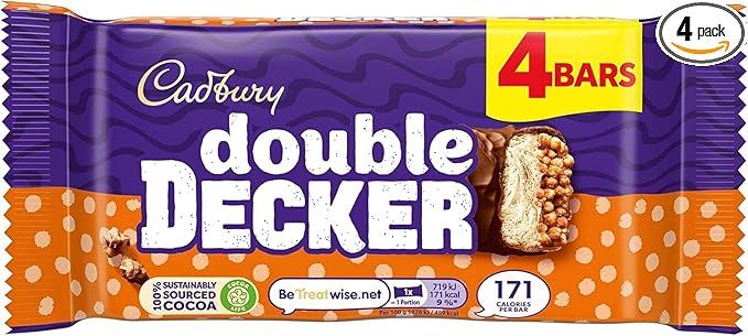 Cadbury Double Decker Chocolate Bar 4 Pack Multipack £1.89 PMP 149.2g