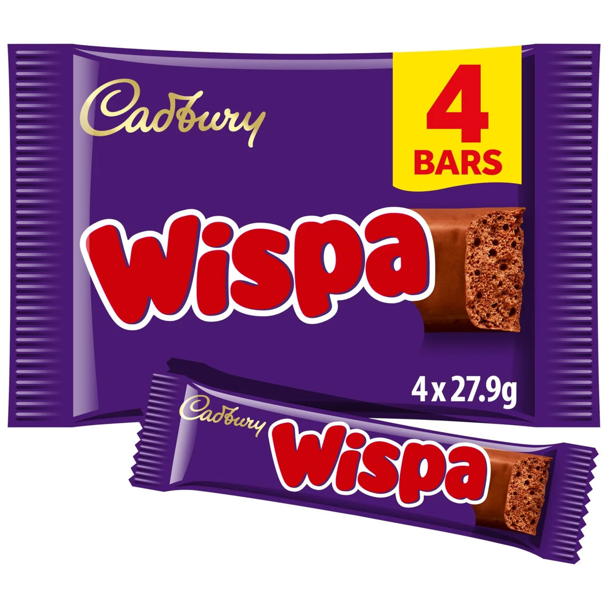 Cadbury Wispa Chocolate Bar 4 Pack Multipack £1.89 PMP 94.8g