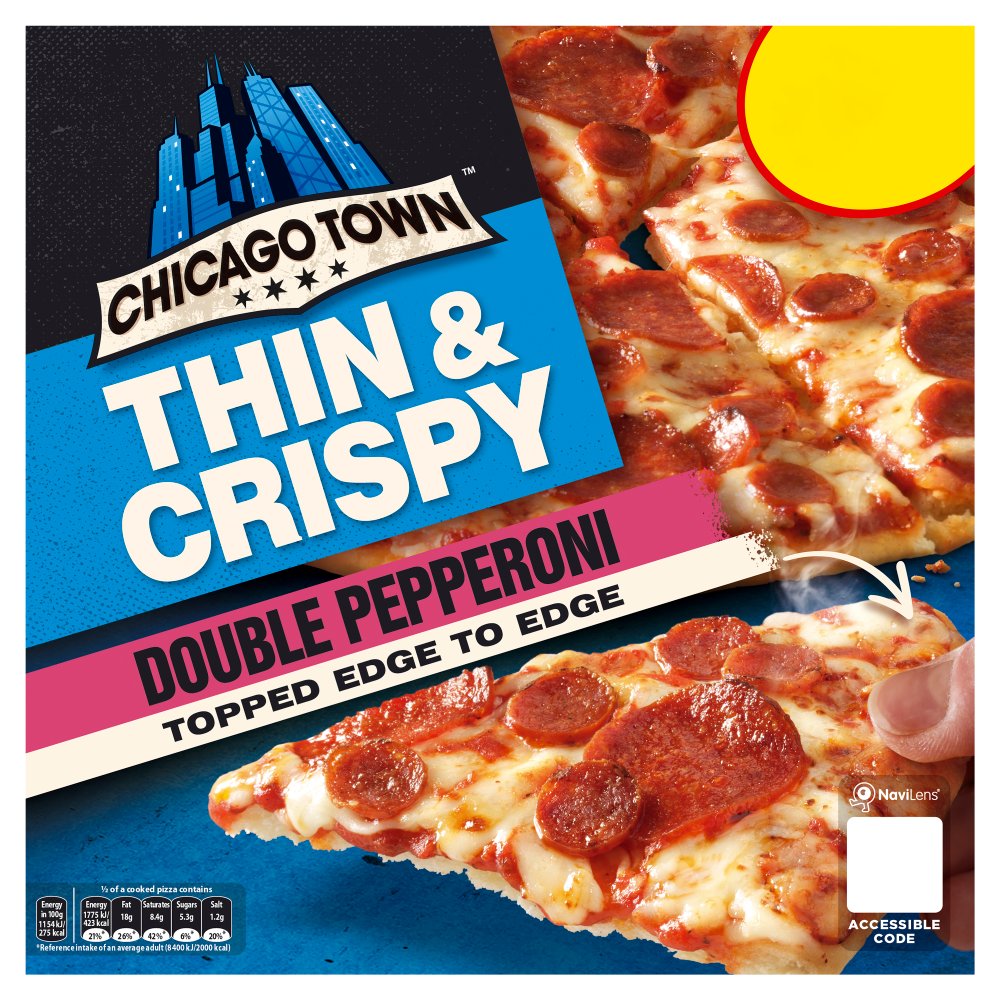 Chicago Town Thin & Crispy Double Pepperoni Pizza 305g Pm £2.75