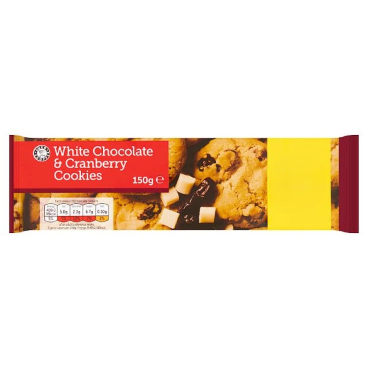 Euro Shopper White Chocolate and Cranberry Cookies 150g Pm £1.09