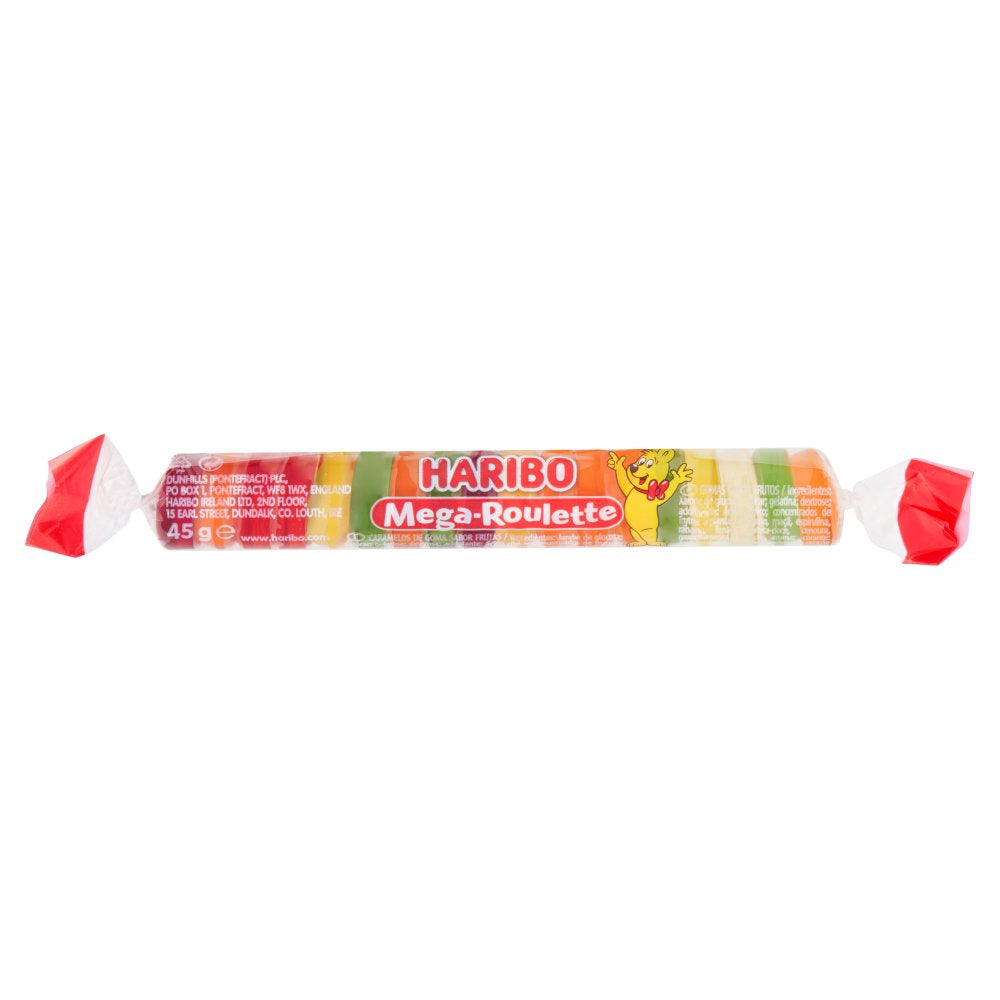 HARIBO Mega-Roulette Jelly Fruit Sweets Fun Size Pack 45g