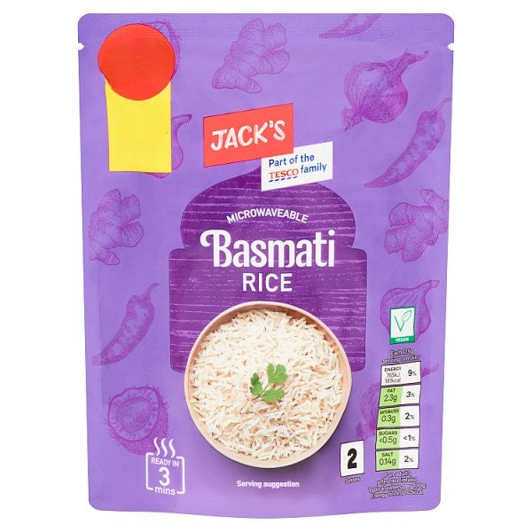 Jack's Microwaveable Basmati Rice 250g Pm £1.19 2 for £2.00