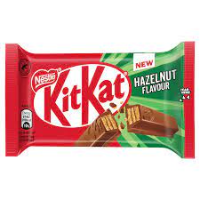 KitKat 4 Finger Hazelnut Chocolate Biscuit Bar 41.5g PMP 75p
