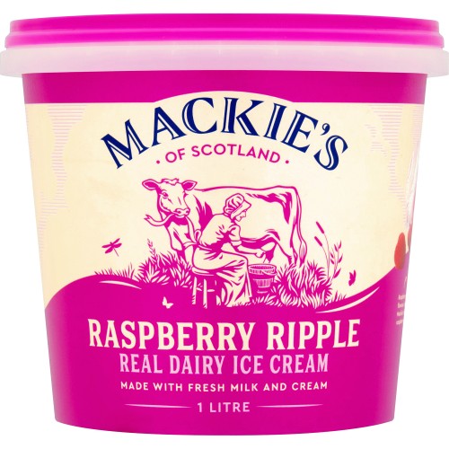 Mackie's of Scotland Raspberry Ripple Real Dairy Ice Cream 1 Litre