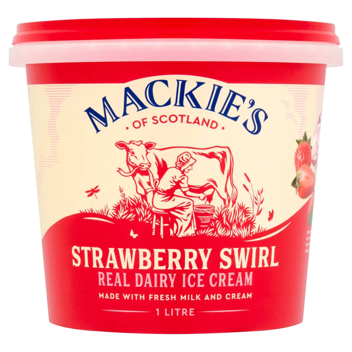 Mackie's of Scotland Strawberry Swirl Real Dairy Ice Cream 1 Litre