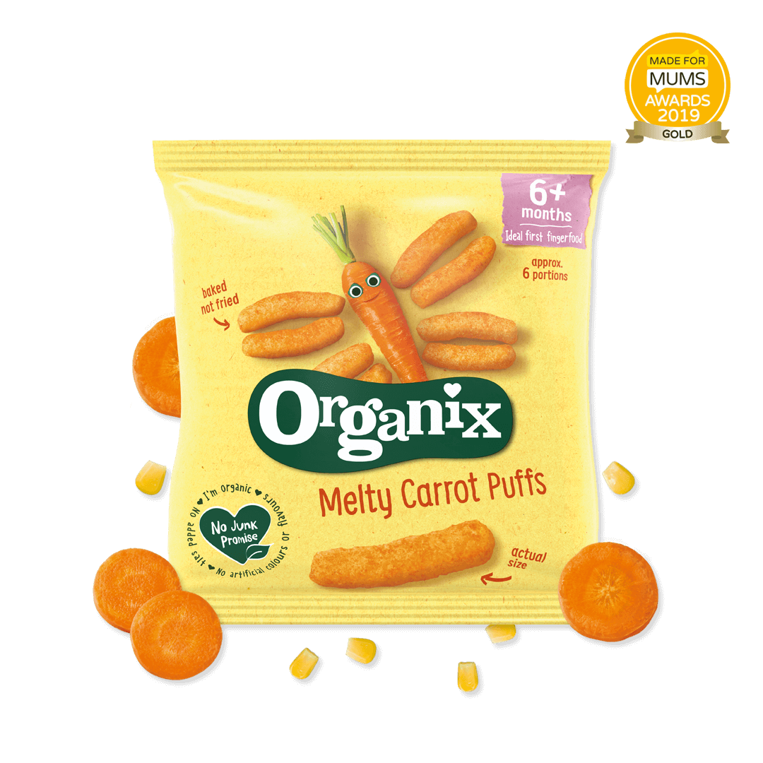 Organix Melty Organic Carrot Baby Snack Puffs 20g 6 months+