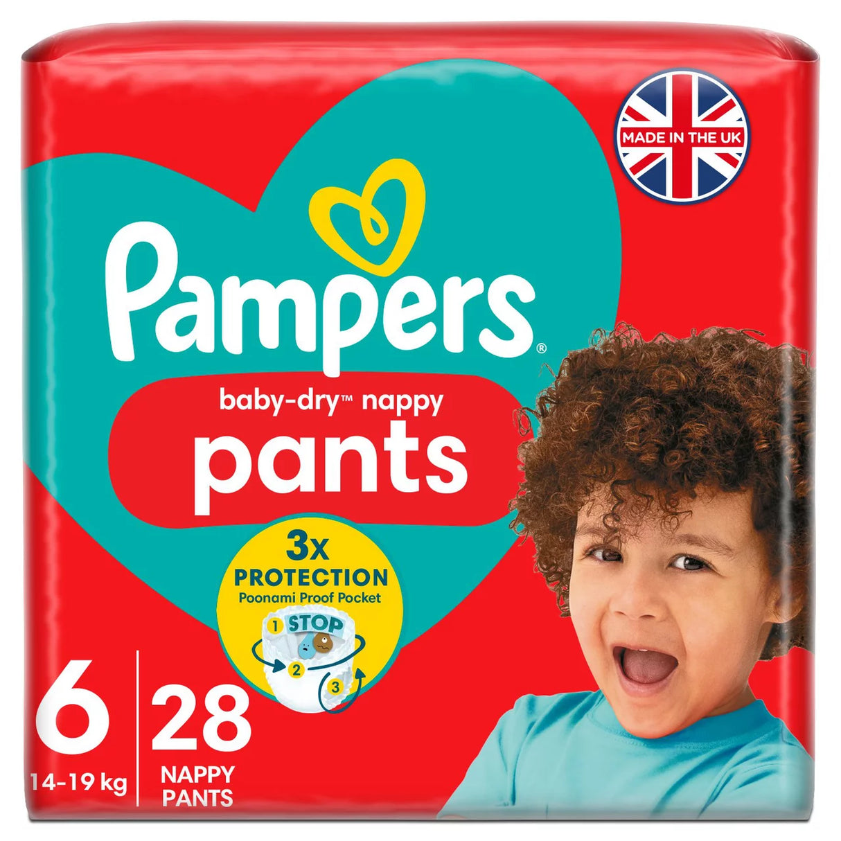 Pampers Baby-Dry Nappy Pants Size 6, 19 Nappies, 14kg-19kg