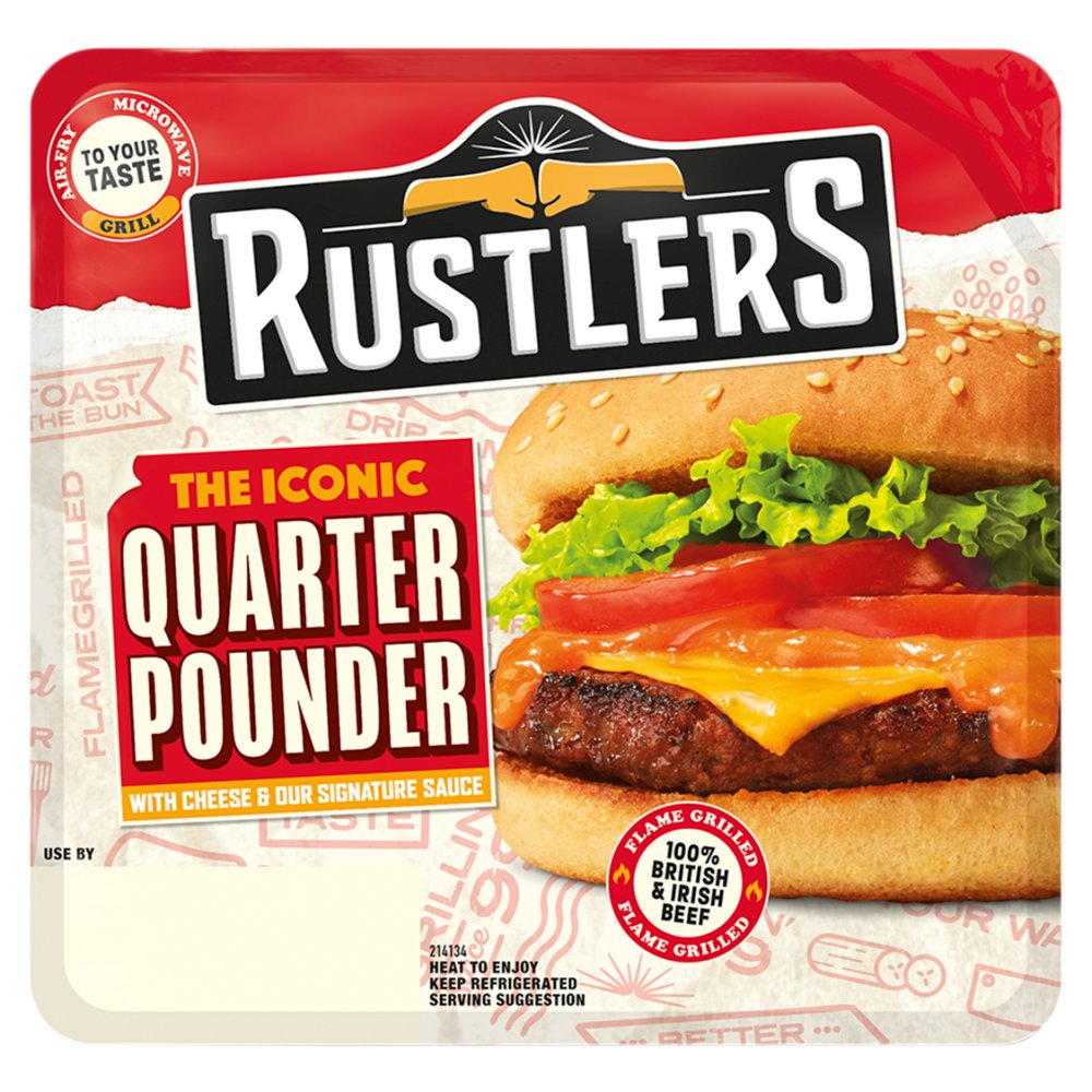 Rustlers The Iconic Quarter Pounder with Cheese & Our Signature Sauce 190g PM £2.60