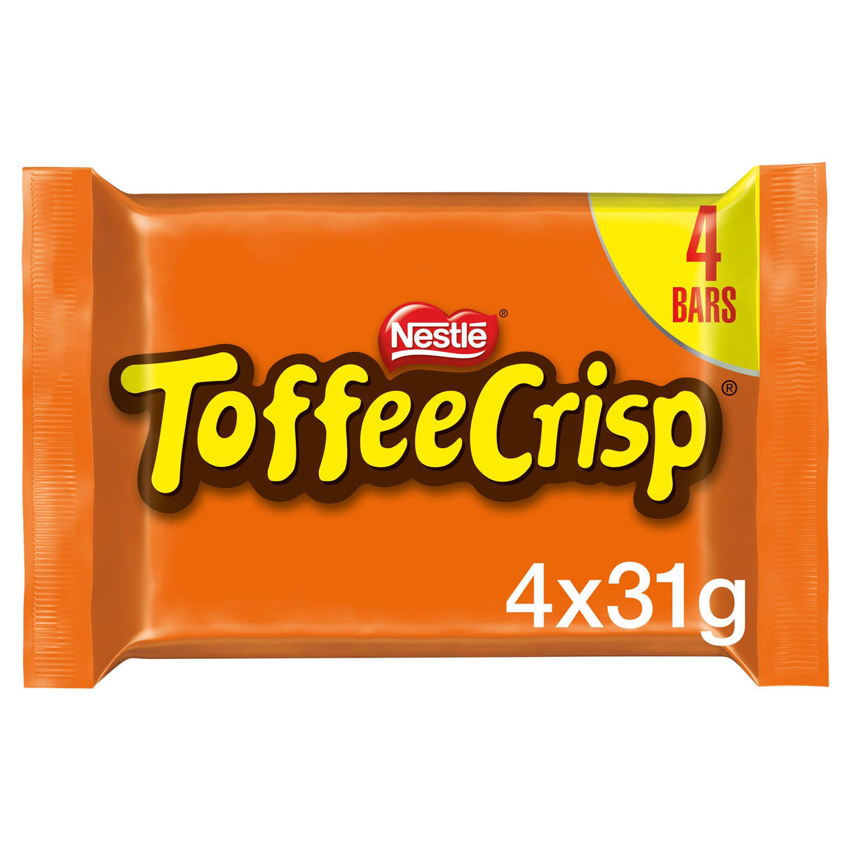 Toffee Crisp Milk Chocolate Bar 4 Pack Multipack 124g PMP £1.50