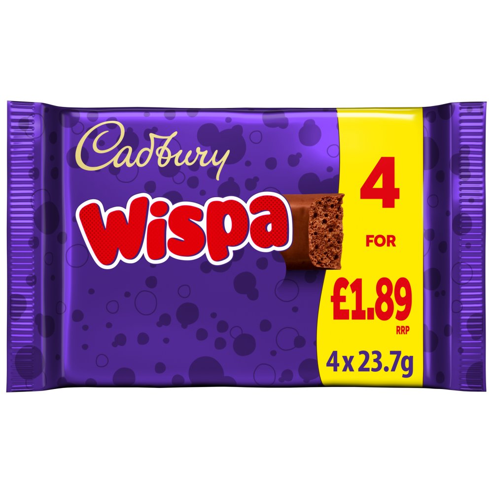 Cadbury Wispa Bar 4 Pk Multipack £1.89 Pm 94.8g
