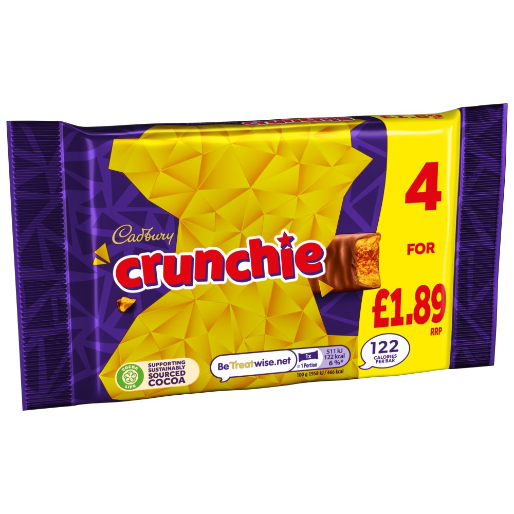 Cadbury Crunchie 4 Pk Multipack £1.89 Pm 126g