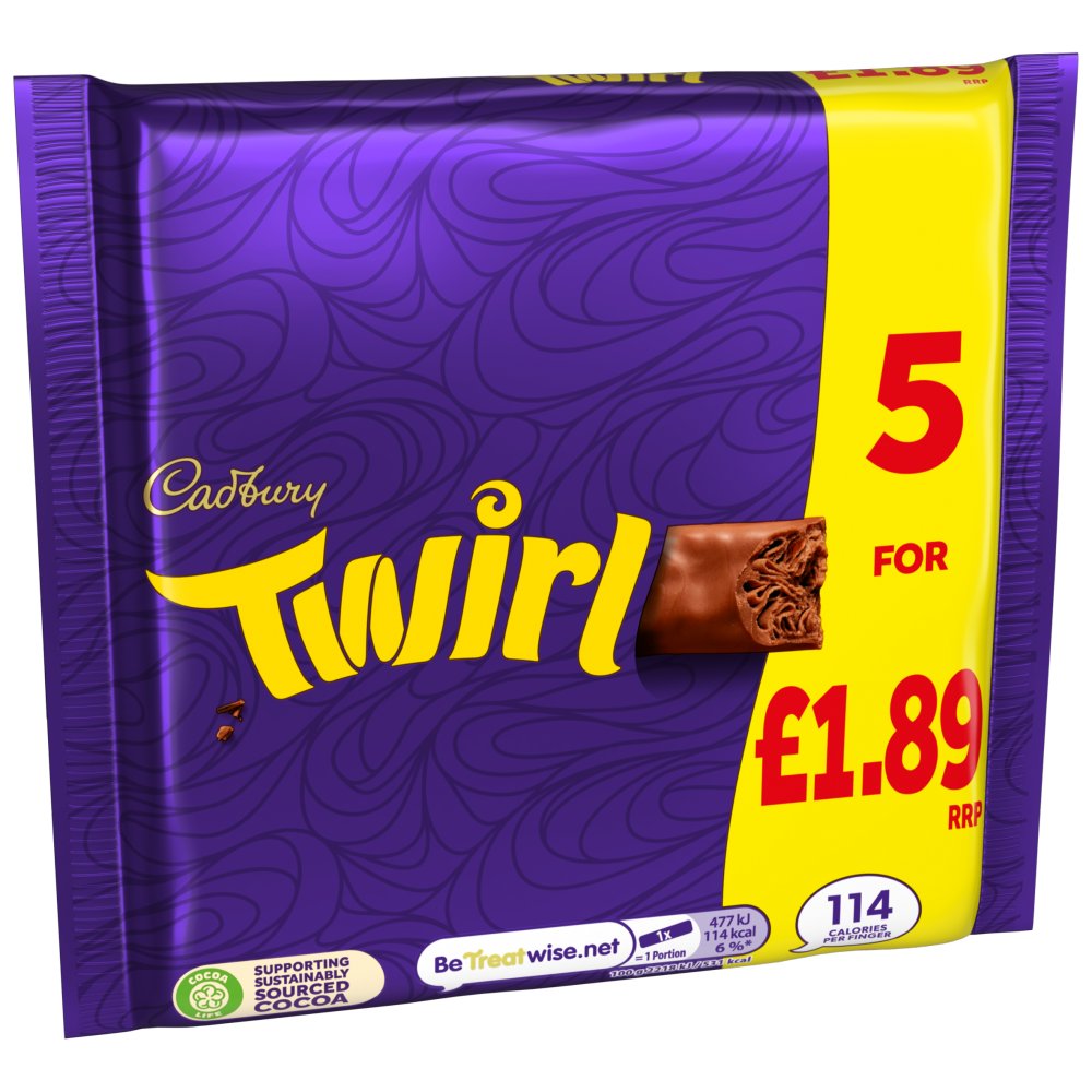 Cadbury Twirl 5 Pk Multipack £1.89 Pm 108g
