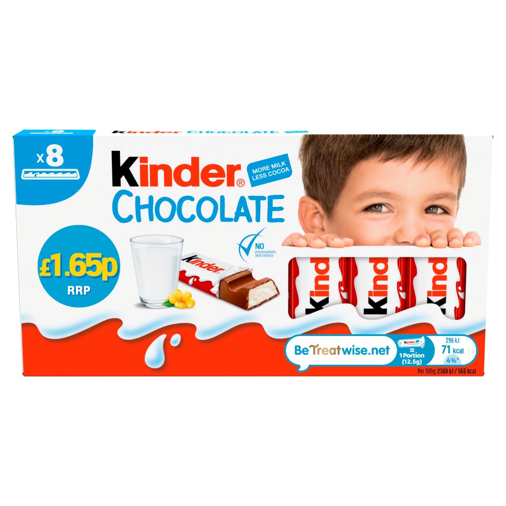 Kinder Chocolate Bar T8 £1.65 100g