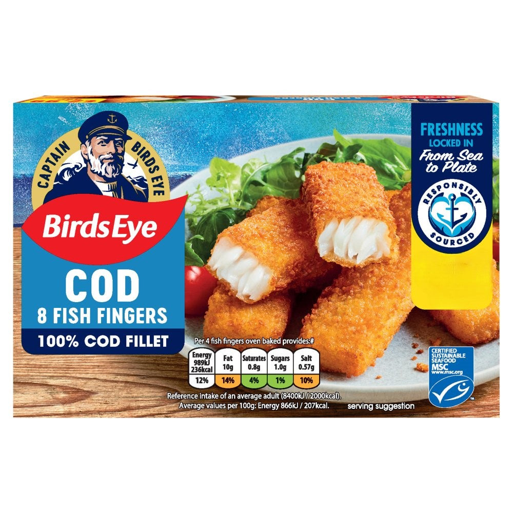 Birds Eye 8 Cod Fish Fillet 224g PM £2.99