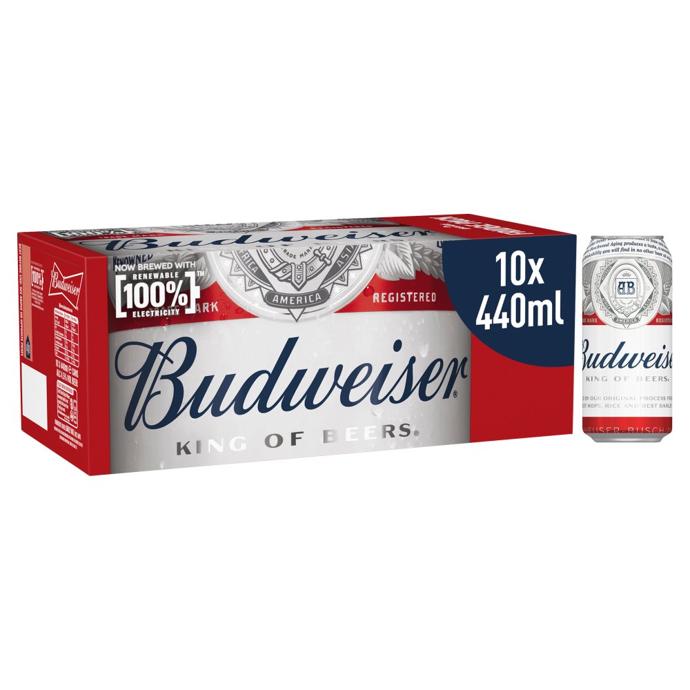 Budweiser 10 Pack Can 440ml