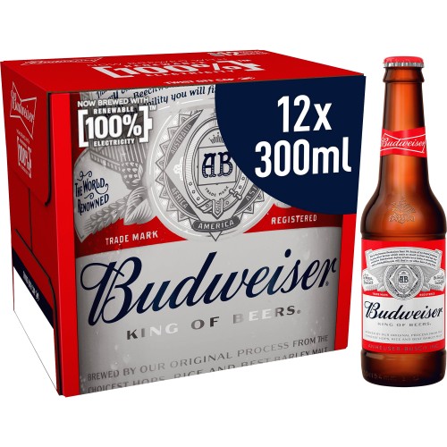 Budweiser 12 Pack Bottle 300ml