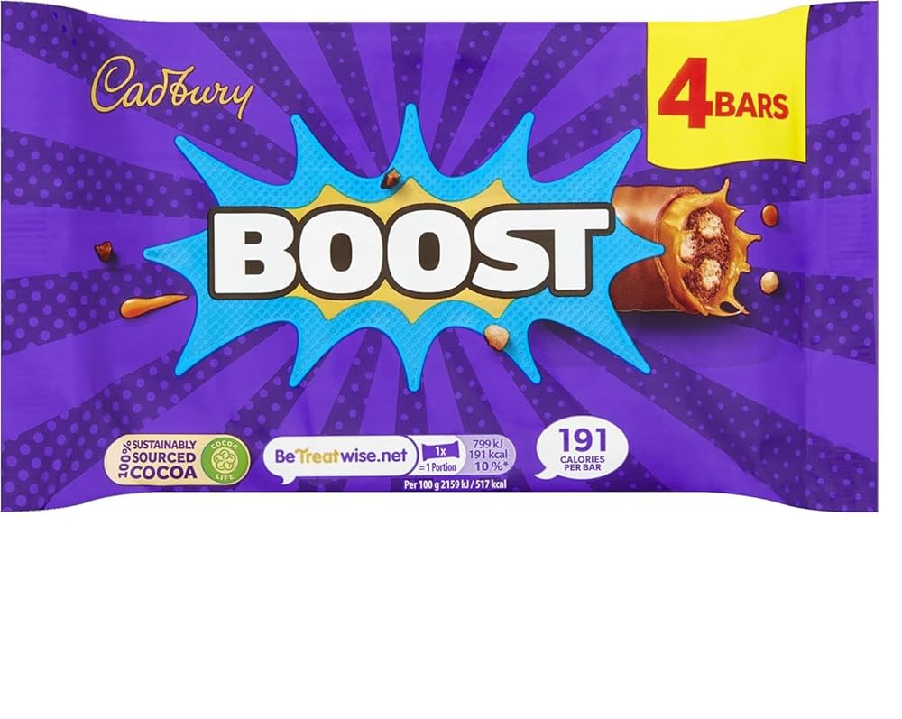 Cadbury Boost Chocolate Bar 4 Pack Multipack £1.89 PMP 126g