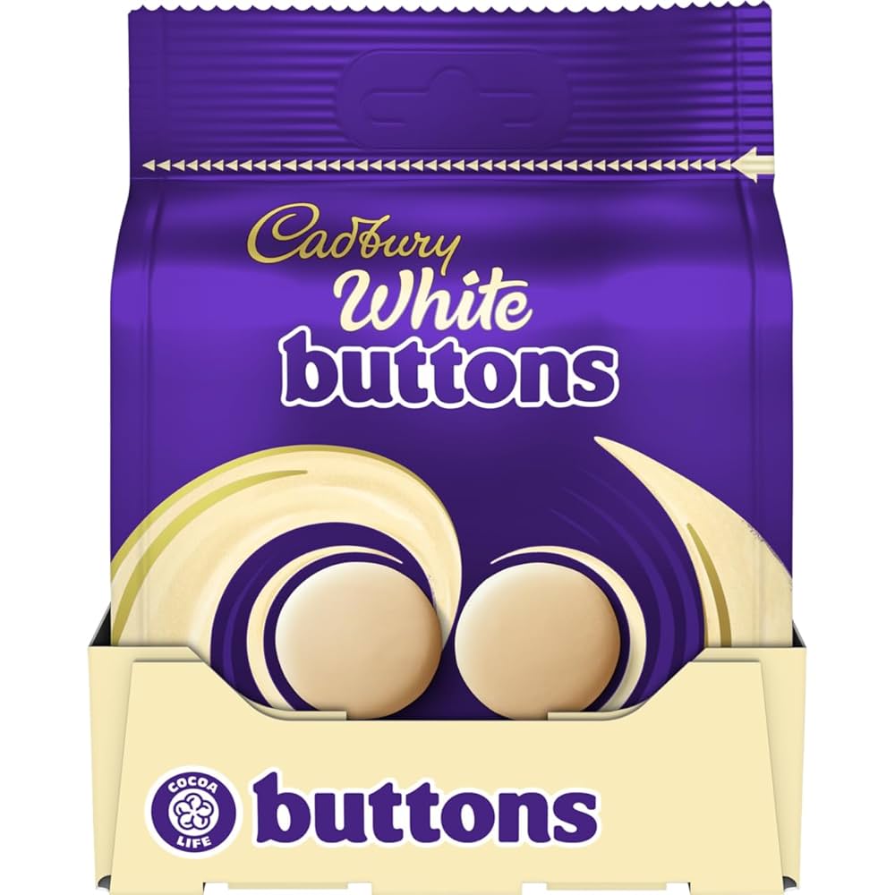 Cadbury White Buttons Chocolate Bag £1.69 Pm 85g