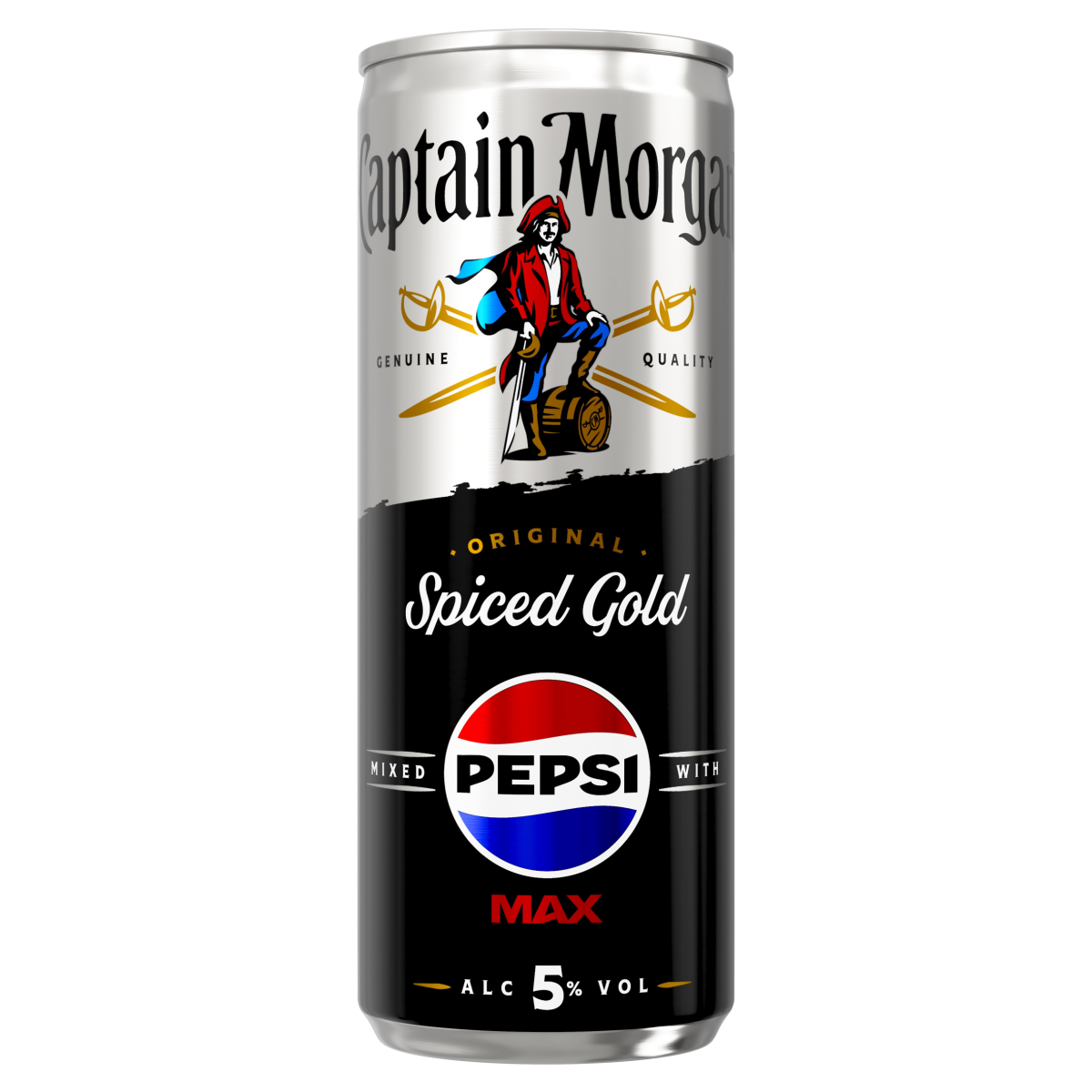 Captain Morgan Spiced Gold Rum & Pepsi Max 2.19 5% 250ml