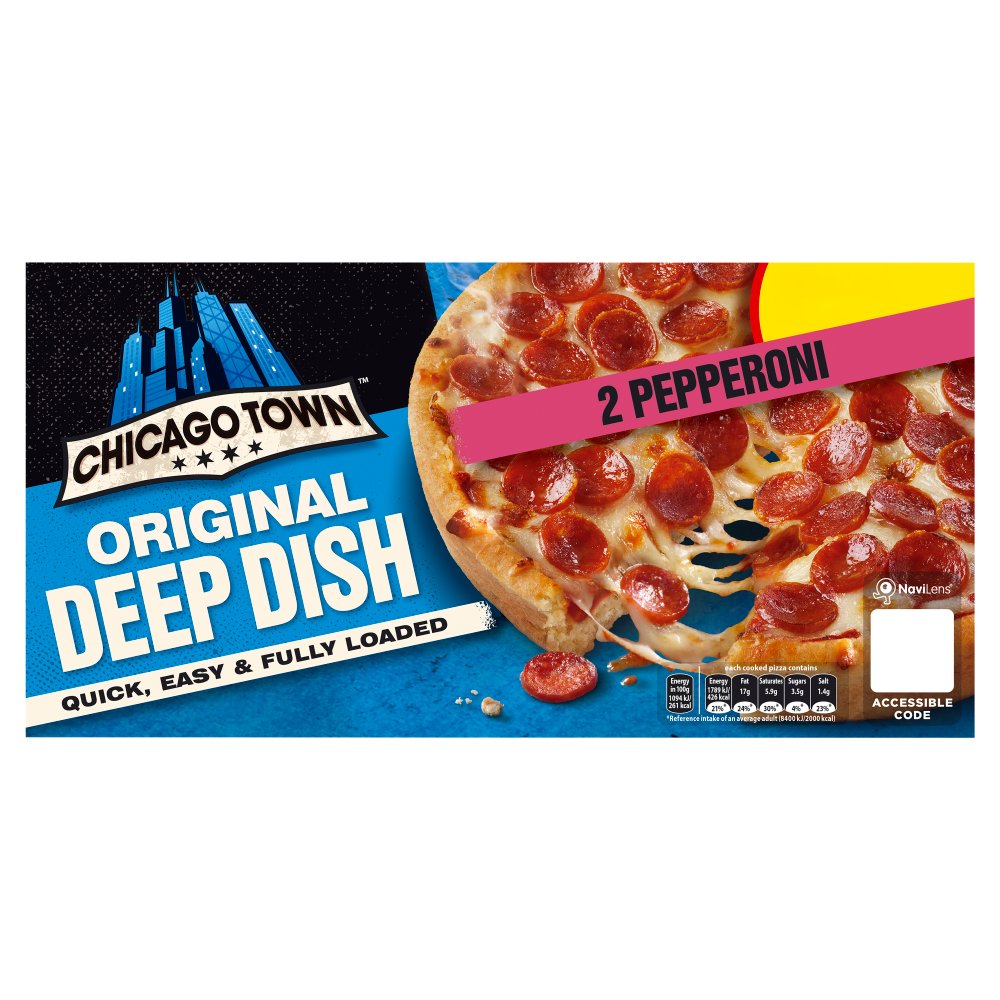 Chicago Town 2 Deep Dish Pepperoni Mini Pizzas 2 x 155g PM £2.50