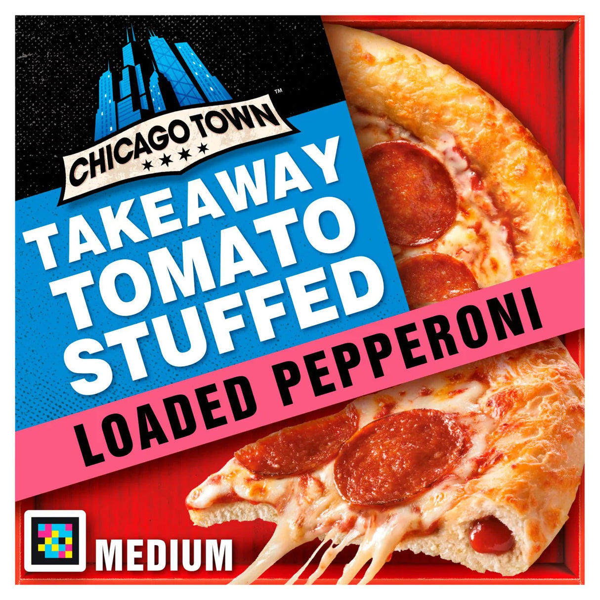 Chicago Town Takeaway Stuffed Crust Pepperoni Medium Pizza 490g (PMP) PM £3.75