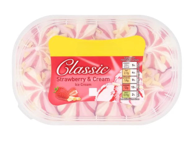 Classic Strawberry & Cream Ice Cream 900ml PM£2.99