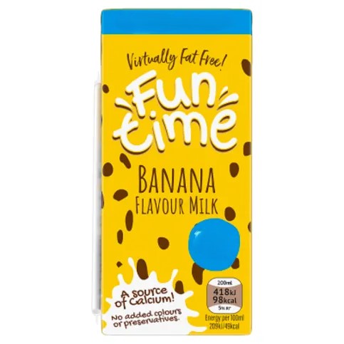 Fun Time Banana Flavour Milk 200ml PM 39p 3 For £1.00