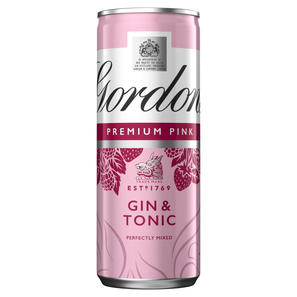 Gordons Premium Pink Gin & Tonic Can Pm £2.19 5% 250ml