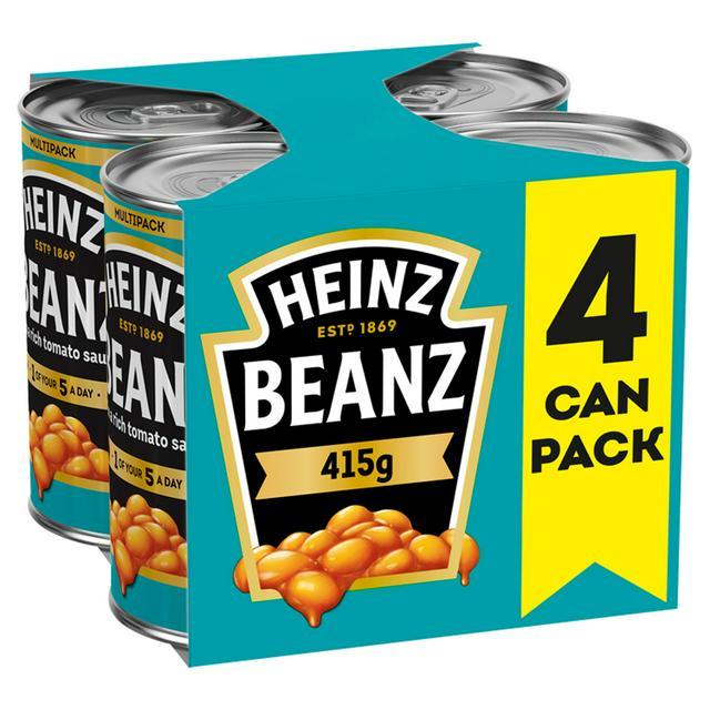 Heinz Baked Beans in a Rich Tomato Sauce PMP 4 x 415g