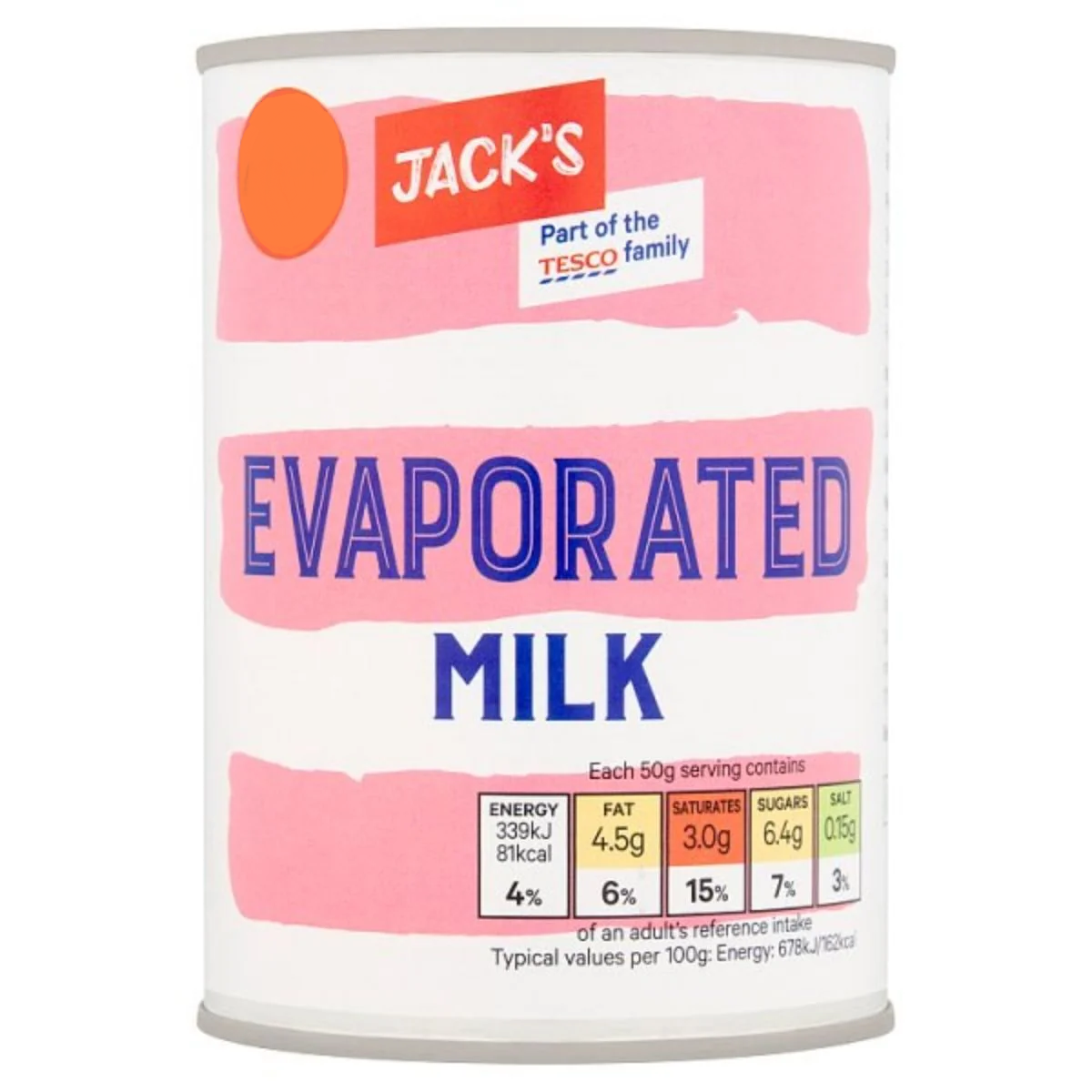 Jack's Evaporated Milk 410g PM £1.39