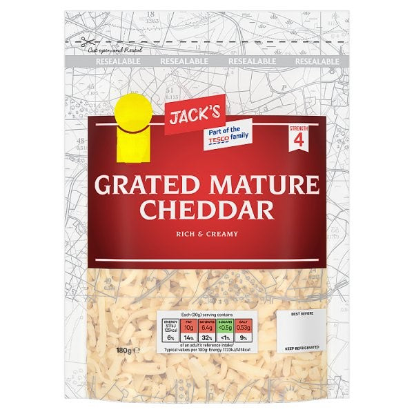 Jack's Grated Mature Cheddar 180g PM £2.49 2 for £4.00