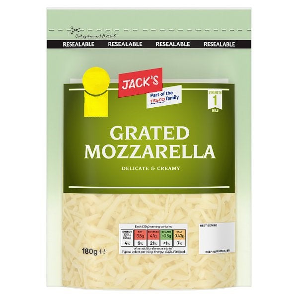 Jack's Grated Mozzarella 180g PM £2.49 2 For £4.00