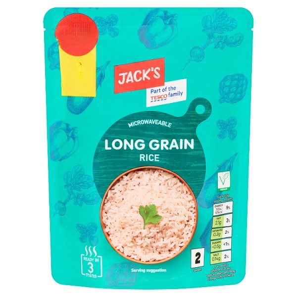 Jack's Microwaveable Long Grain Rice 250g PM £1.19 2 for £2.00