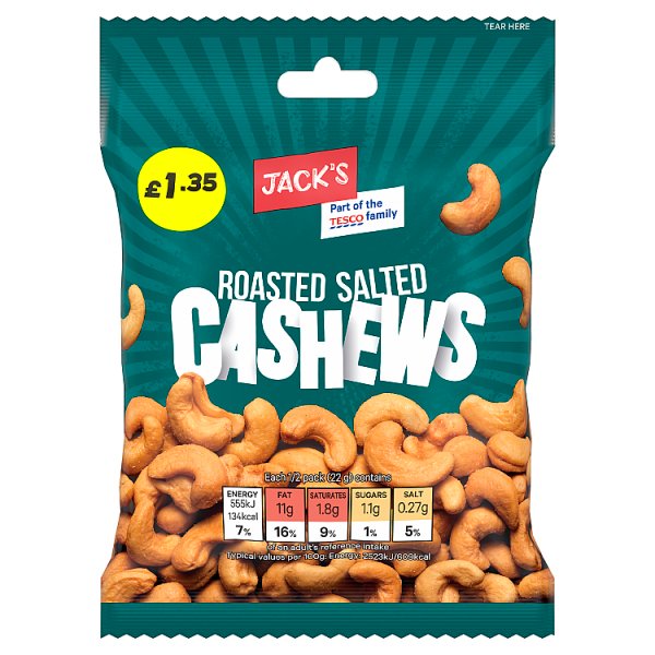 Jack's Roasted Salted Cashews 45g