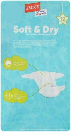 Jack's Soft & Dry Size 6 12 Nappies PM £2.99
