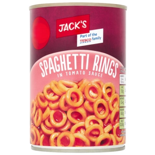 Jack's Spaghetti Rings in Tomato Sauce 410g PM 89p