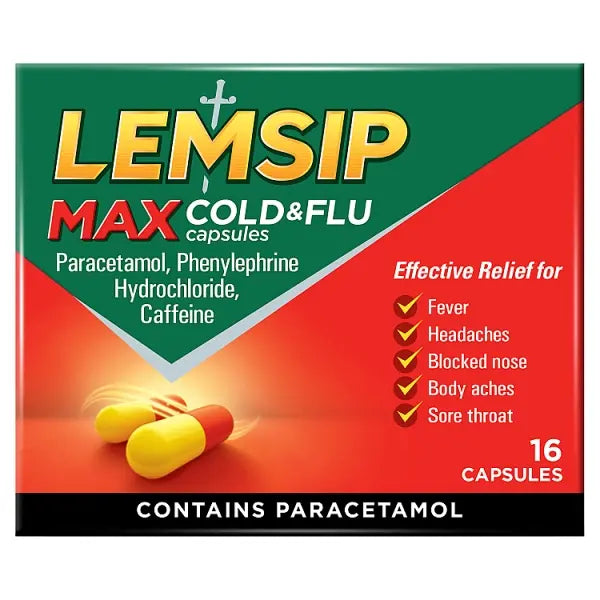 Lemsip Max Cold And Flu Capsules 16's