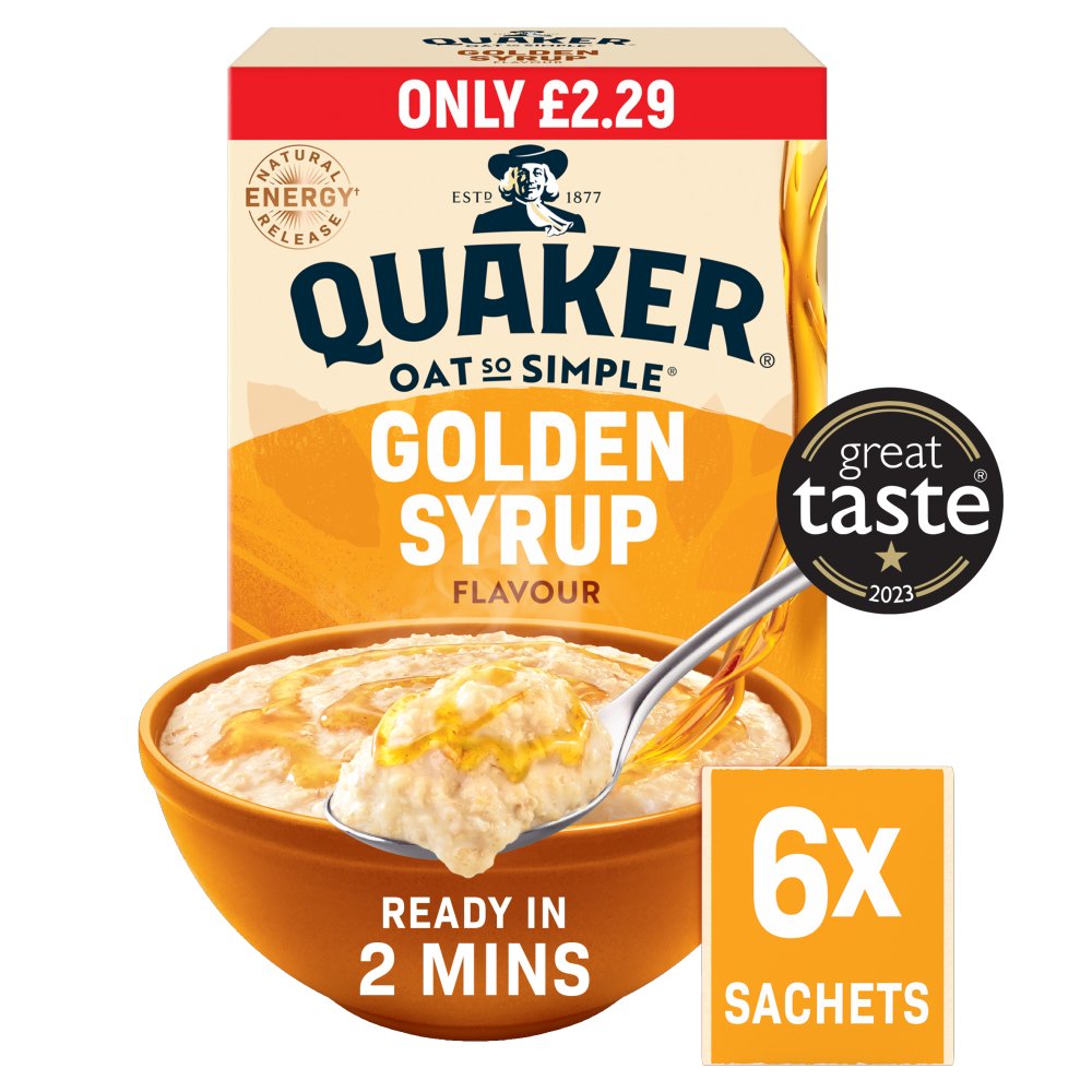 Oat So Simple Golden Syrup Porridge Sachets Pm2.29 6x36g