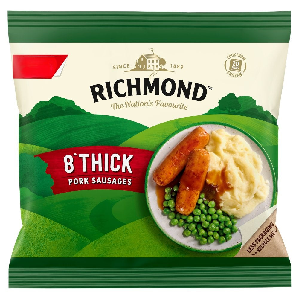 Richmond 8 Thick Pork Sausages 344g