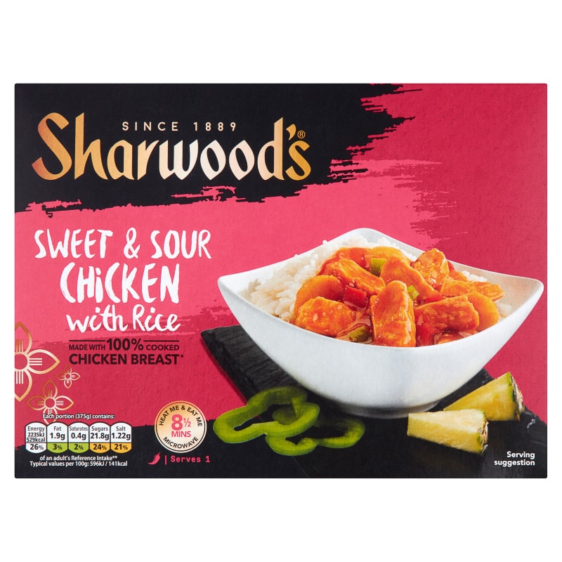 Sharwood's Sweet & Sour Chicken with Rice 375g
