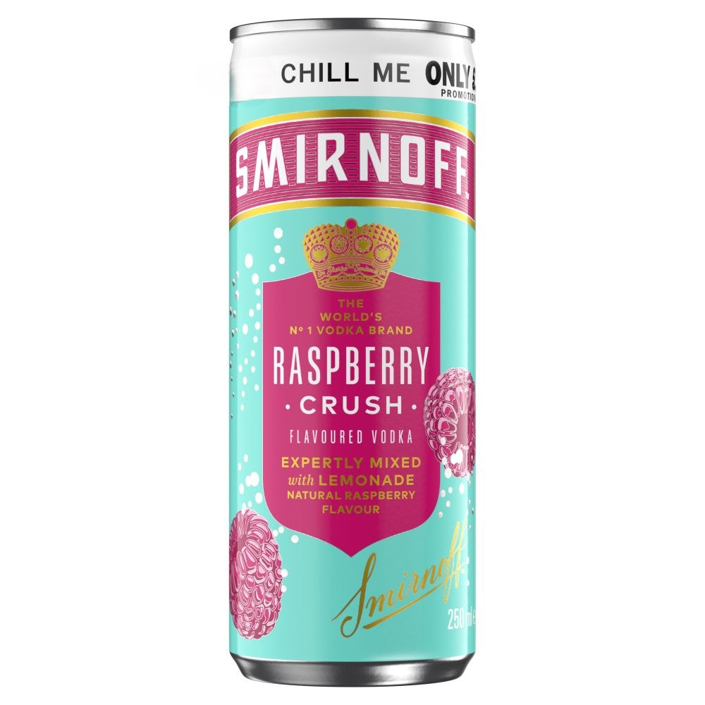 Smirnoff Raspberry & Lemonade Cans Pm £2.19 4.5% 250ml
