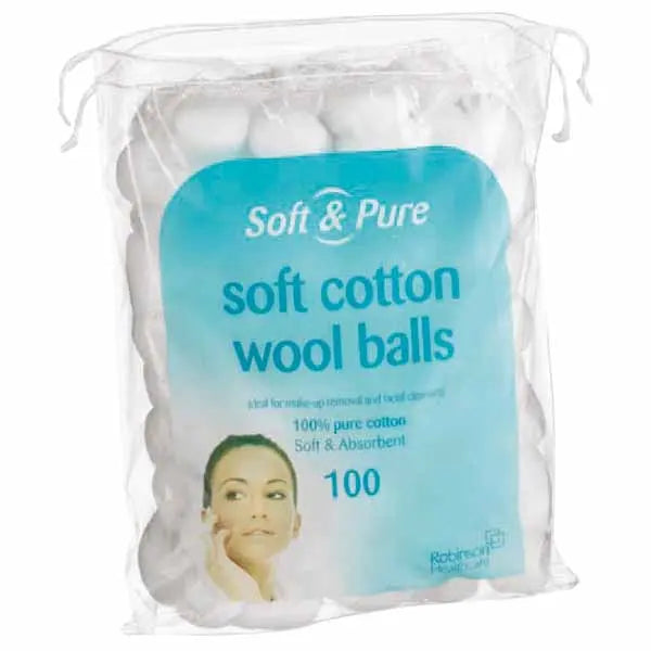 Soft & Pure White Cotton Wool Balls 100's
