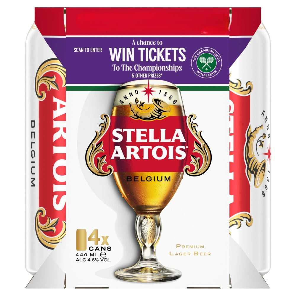 Stella Artois 4 Pack Can Pm £5.99 Xo Pack 440ml
