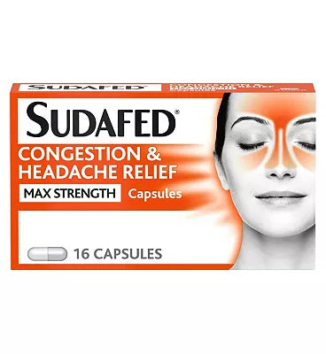 Sudafed Congestion & Headache Max Capsule 16's