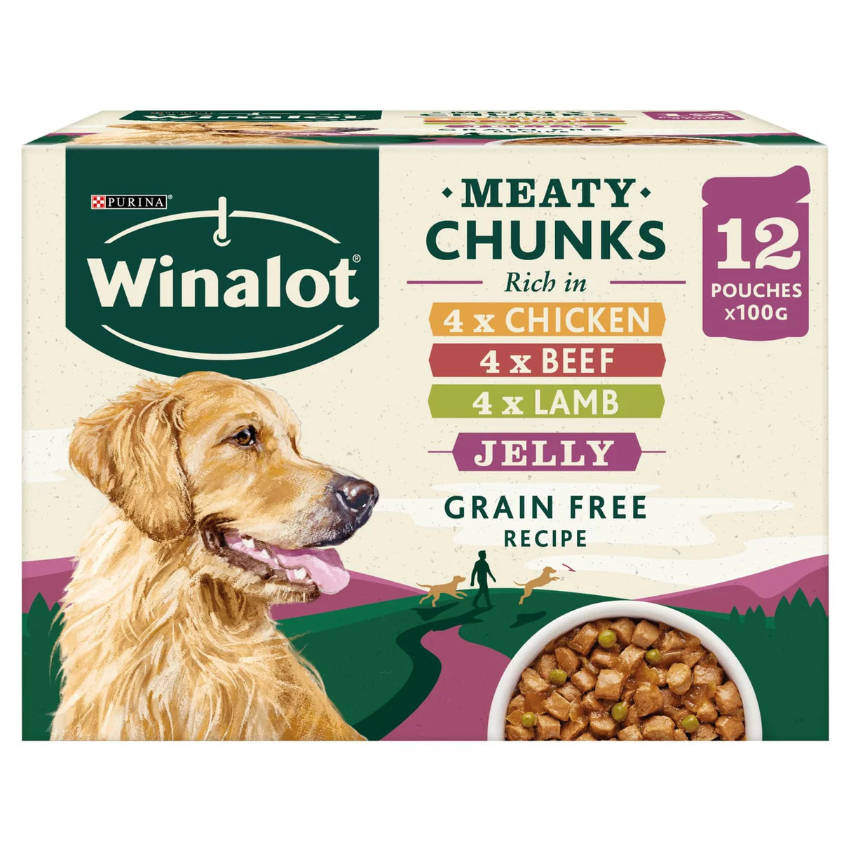 Winalot Pouch 12pk Cij Beef & Carrot Pm £4.49 100g