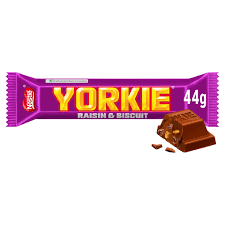Yorkie Raisin & Biscuit Chocolate Bar 44g PMP 75p
